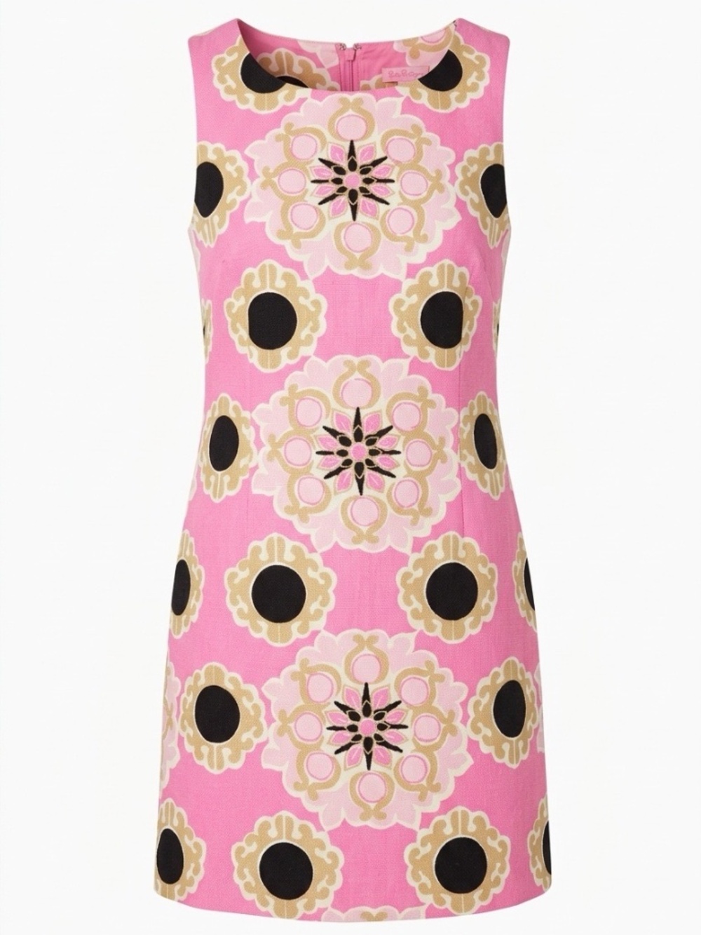 LILLY PULITZER Pink Tan Medallion Sleeveless Dress - size 8